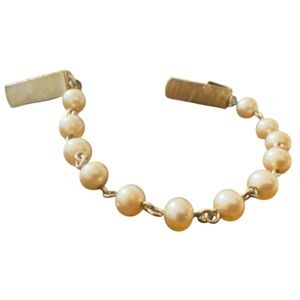 1950’s Pearl Swearer Guard with Gold Clips, 9” Long,  Mid Century Sweater Guard